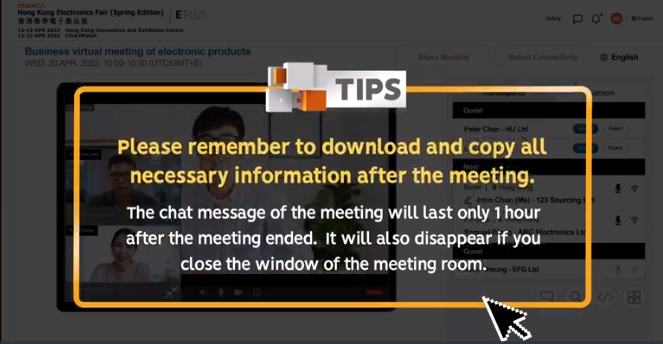 8. Download and save all Chat messages after the meeting.